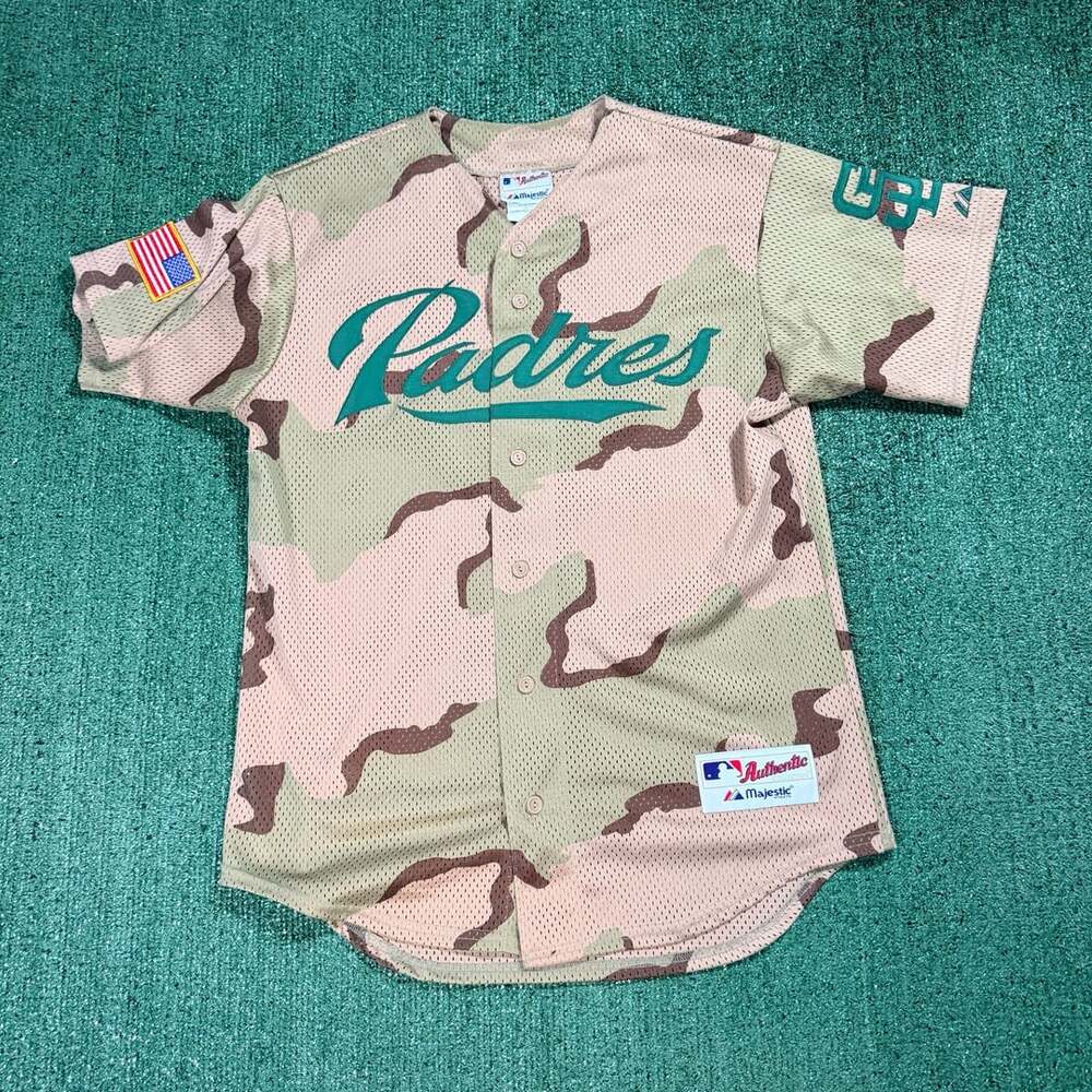 Mens Majestic San Diego Padres Desert Camo Authentic MLB Jersey Medium